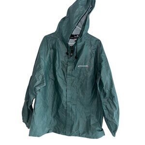 Compass 360 Polyethylene Rain Suit Jacket ONLY Adults Large Green Hood Zip
